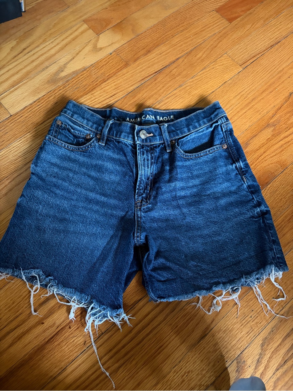 American Eagle Outfitters Indigo Raw-Hem Denim Shorts Size 4